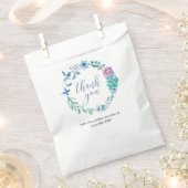 Merci bleu violet floral Mariage Favor Sacs (Coupé)