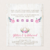 Merci Bois rustique & Aquarelle Floral Antlers (Inside Unfolded)