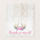 Merci Bois rustique & Aquarelle Floral Antlers (Outside Unfolded)