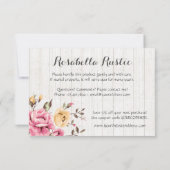 Merci Bois Rustique Floral Chic Usé Vintage (Dos)