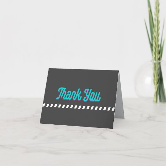Merci Bold Turquoise moderne sur Charcoal Grey (Devant)
