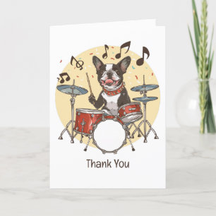 Merci Boston Terrier Dog Jouer des tambours