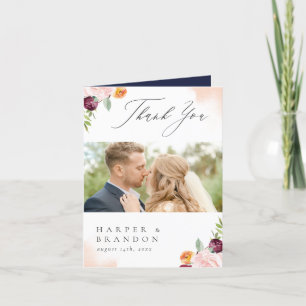 Merci botanique floral de la marine rose de Bourgo