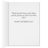 Merci Bouquet Carte de fête des mères (Intérieur (Droit))