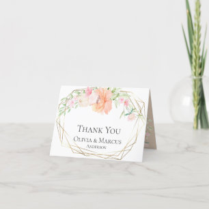 Merci   Bouquet Floral Corail Aquarelle Blush