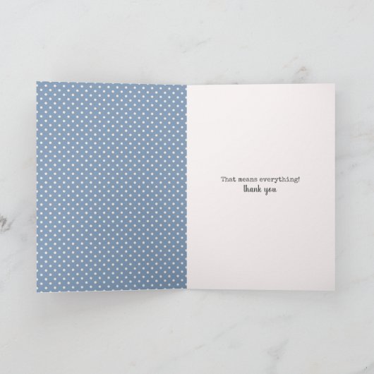 Merci Bow sur carte Pois (Intérieur)