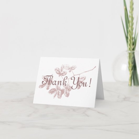 Merci ! Branche de verdure rose poussiéreuse (Devant)