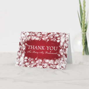 Merci Bridesmaid Éblouissant Étoiles Rouge