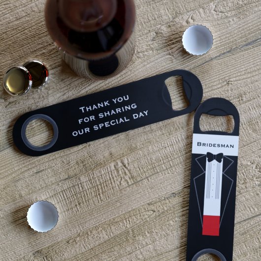 Merci Bridesman Tuxedo Mariage Bottle Opener