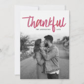 Merci brossé | Carte photo de Thanksgiving (Devant)