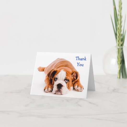 Merci Bulldog Greeting Card - Kindness Verse (Devant)