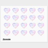 Merci! Bulles sur Sticker Coeur Rose (Feuille)
