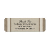 Merci Burlap Look et Étiquette de parchemin (Devant)