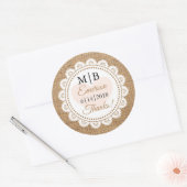 Merci Burlap Stickers de mariage personnalisé (Enveloppe)