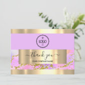 Merci Business Insert Carte Holographe rose (Debout devant)