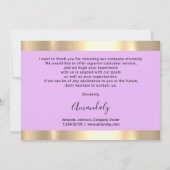 Merci Business Insert Carte Holographe rose (Dos)