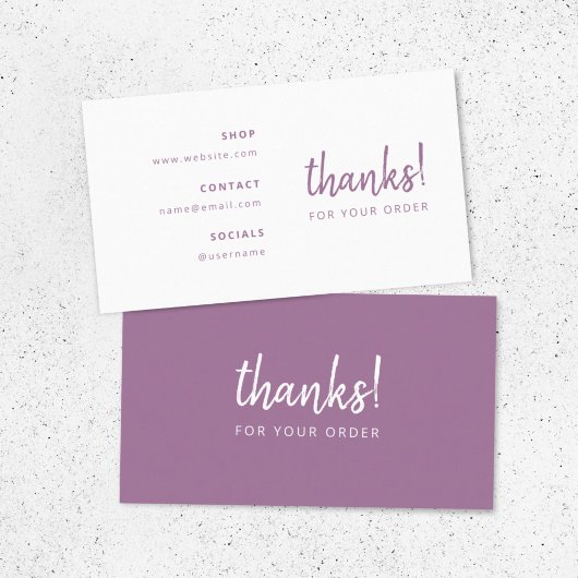 Merci Business Order | Carte d'insertion Lilac Pur