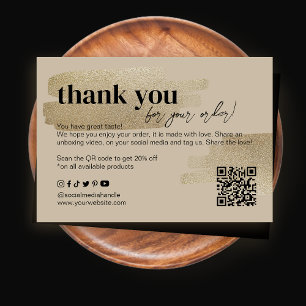 Merci Business Packaging Faux Gold Brush Card