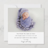 Merci cadeau bébé Baby shower nouveau-né (Dos)