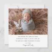 Merci cadeau bébé Baby shower nouveau-né (Dos)