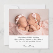 Merci cadeau bébé jumeaux Baby shower nouveau-né (Dos)