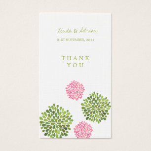 Merci Cadeau Favoriser Tags Rose & Green Blooms