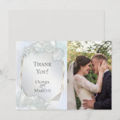 MERCI | Cadre photo bleu glacé scintillant (Devant / Derrière)