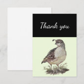 Merci Californie Quail Bird Nature Art (Devant / Derrière)