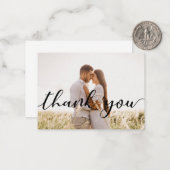 merci calligraphie carte photo du jour du mariage (Devant/Arrière en situation)