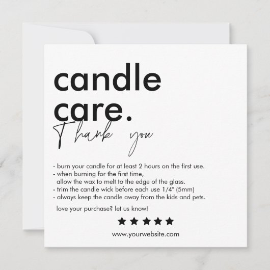 Merci Candle Care Carte de visite moderne (Devant)