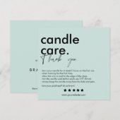 Merci Candle Care Carte de visite moderne (Devant / Derrière)