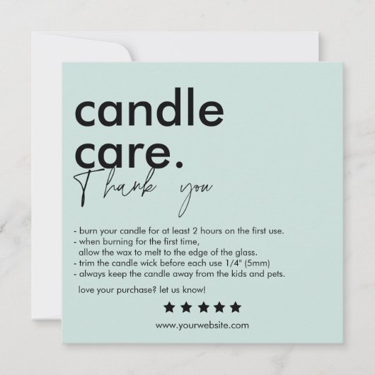 Merci Candle Care Carte de visite moderne (Devant)