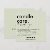 Merci Candle Care Carte de visite moderne (Devant / Derrière)