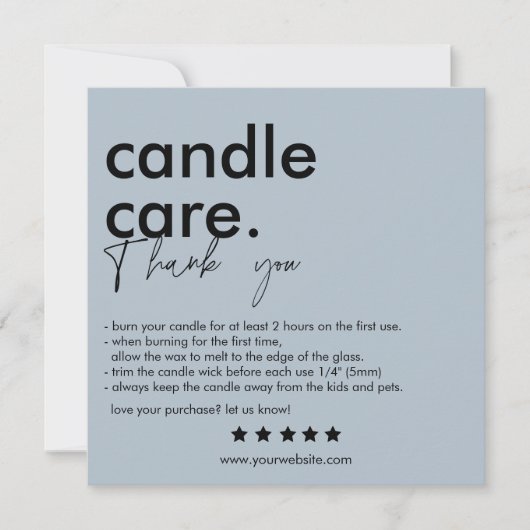Merci Candle Care Carte de visite moderne (Devant)