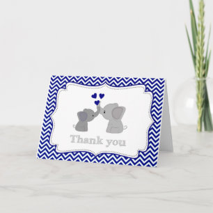 MERCI Cards#2 366 d'éléphant de bleu marine de