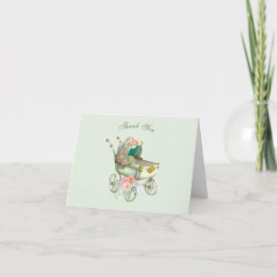 Merci Carrosse Antique Roses Gingham Vert