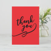 Merci Carte Classique Rouge Clair Unique Simple (Debout devant)