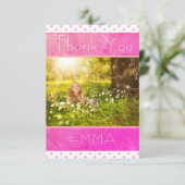 Merci Carte d'anniversaire Girly Pink Stars Photo (Debout devant)