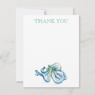Merci Carte d'aquarelle Octopus