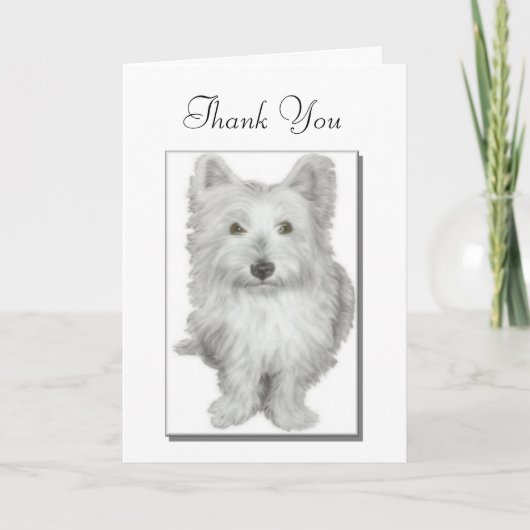 Merci, carte de chien westie mignonne (Devant)