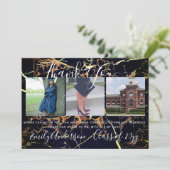 Merci carte de diplôme 3 x photo collage MARBRE (Debout devant)