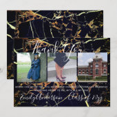 Merci carte de diplôme 3 x photo collage MARBRE (Devant / Derrière)