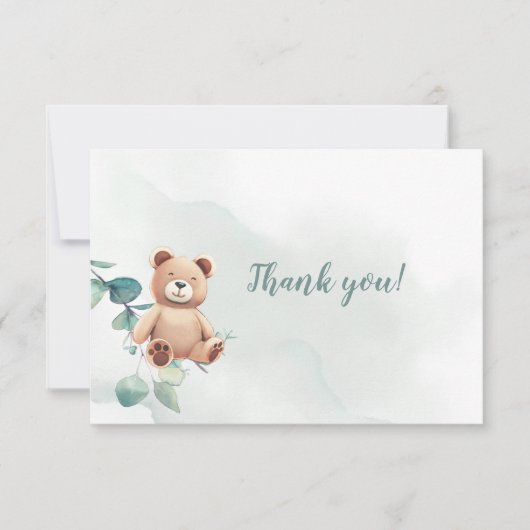 Merci Carte de fermeture Bébé Ours (Devant)