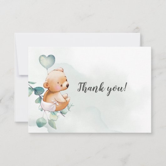 Merci Carte de fermeture Bébé Ours (Devant)