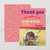 Merci Carte de fête d'anniversaire Enfants Photo (Devant / Derrière)