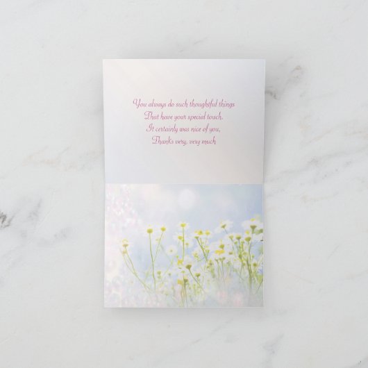 Merci, carte de gérbera rose (Intérieur)