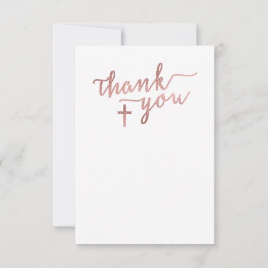 Merci Carte de note, Croix d'or Rose (Devant)