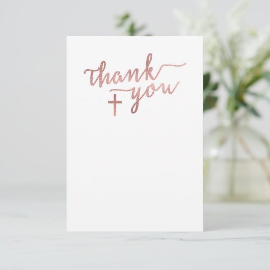 Merci Carte de note, Croix d'or Rose (Debout devant)