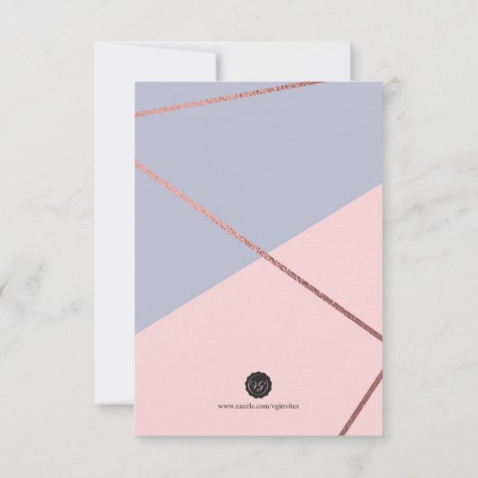 Merci Carte de note, Croix d'or Rose (Dos)