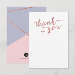 Merci Carte de note, Croix d'or Rose